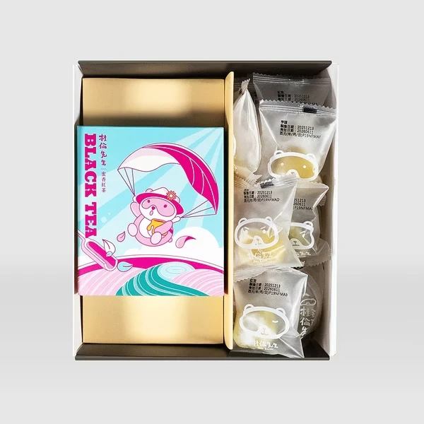 十週年茶點禮盒《好運黏黏組合》的內容物都是個別包裝
