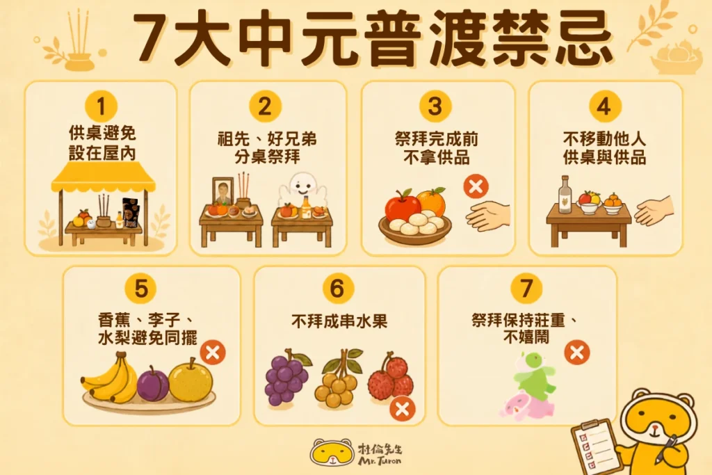 中元普渡禁忌